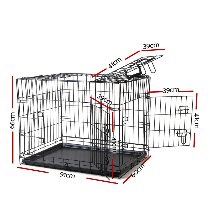 i.Pet 24" Dog Cage Crate Kennel 3 Doors