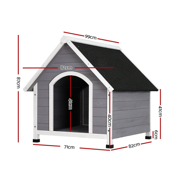 i.Pet Dog Kennel Wooden Large House Outdoor Indoor Puppy Pet Cabin Weatherproof