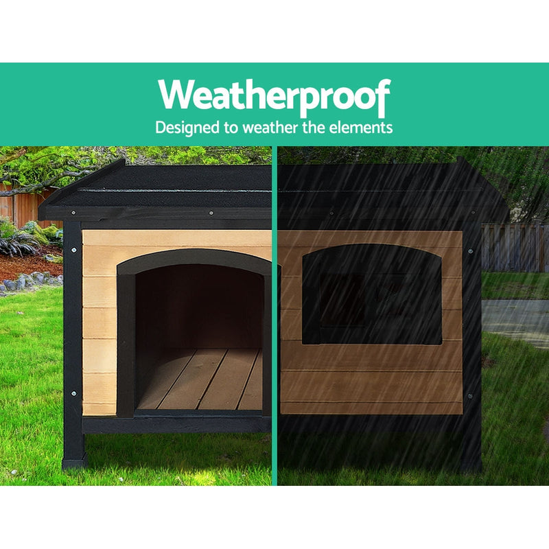 i.Pet Dog Kennel Large Wooden Outdoor Indoor House Pet Puppy Crate Cabin Waterproof