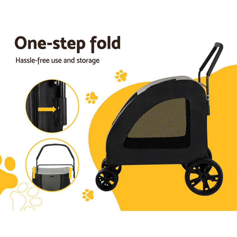 i.Pet Pet Stroller Dog Pram Large Carrier Cat Travel Foldable Strollers 4 Wheels Trolley