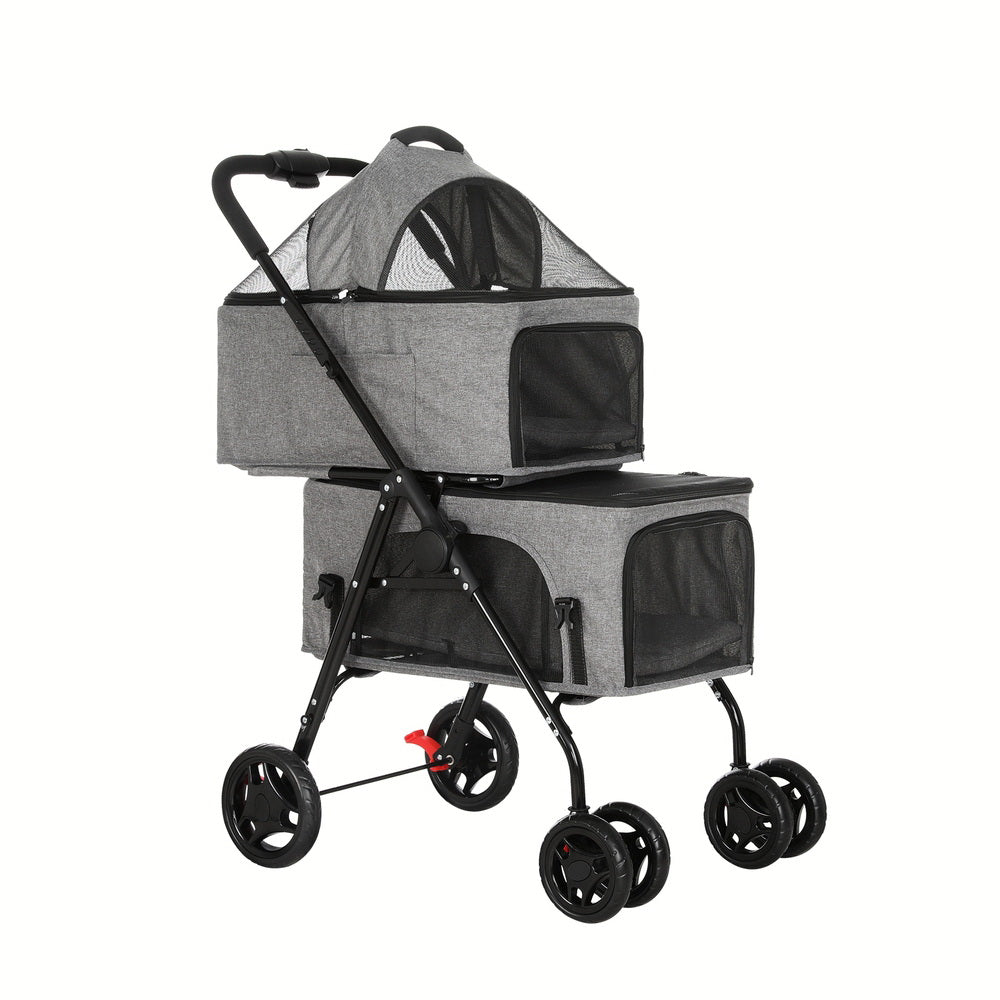 i-pet-pet-stroller-2-tier-dog-pram-large-cat-carrier-travel-pushchair-foldable