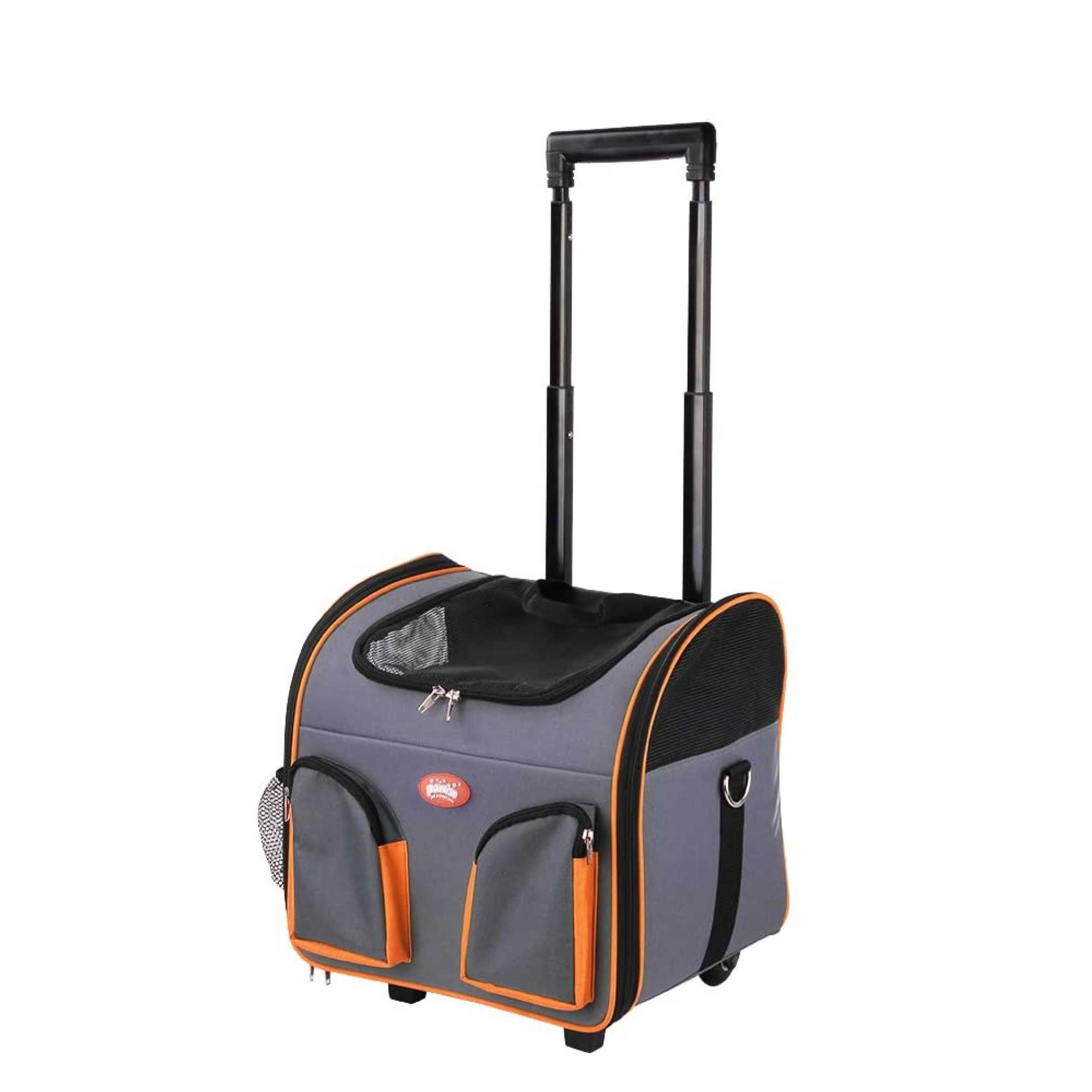 pet-trolley-dog-cat-puppy-travel-wheeled-cart-portable-foldable-carrier-orange