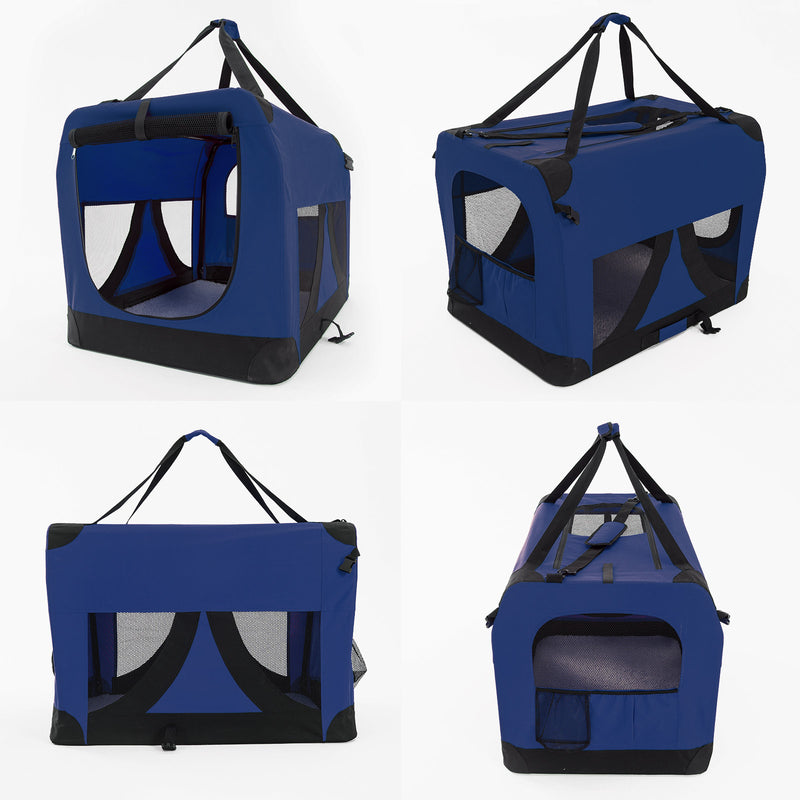 Portable Soft Dog Cage Crate Carrier XL BLUE