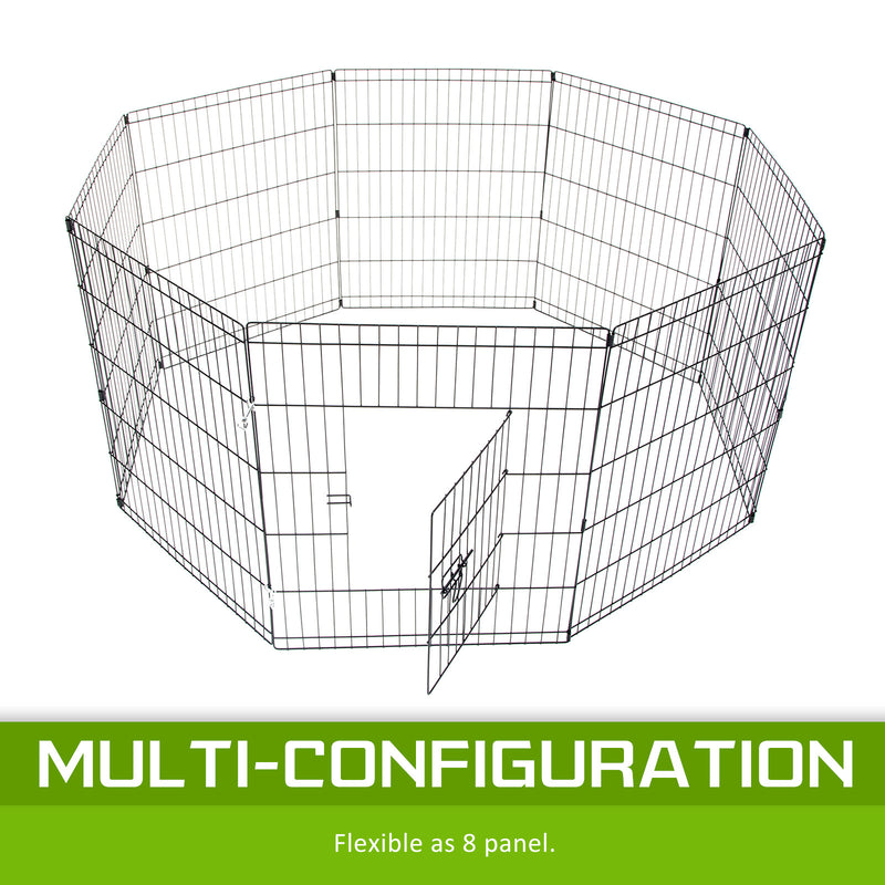 Pet Playpen Foldable Dog Cage 8 Panel 36in with Cover