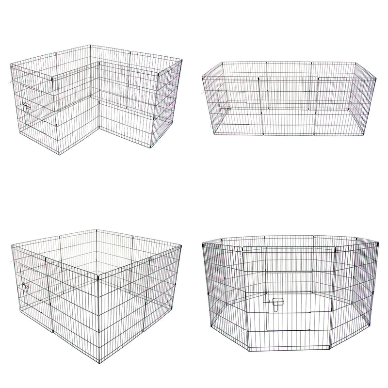 Pet Playpen Foldable Dog Cage 8 Panel 42in with Cover