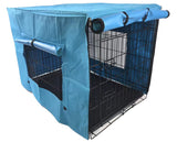 YES4PETS 24' Portable Foldable Dog Cat Rabbit Collapsible Crate Pet Cage with Blue Cover