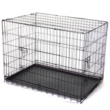 YES4PETS Collapsible Metal Dog Rabbit Crate Puppy Cage Cat Carrier With Divider