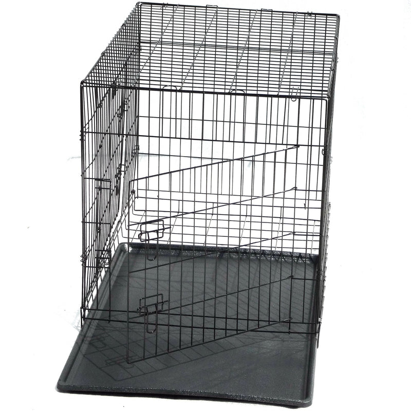 YES4PETS 30' Collapsible Metal Dog Crate Cage Cat Carrier With Tray