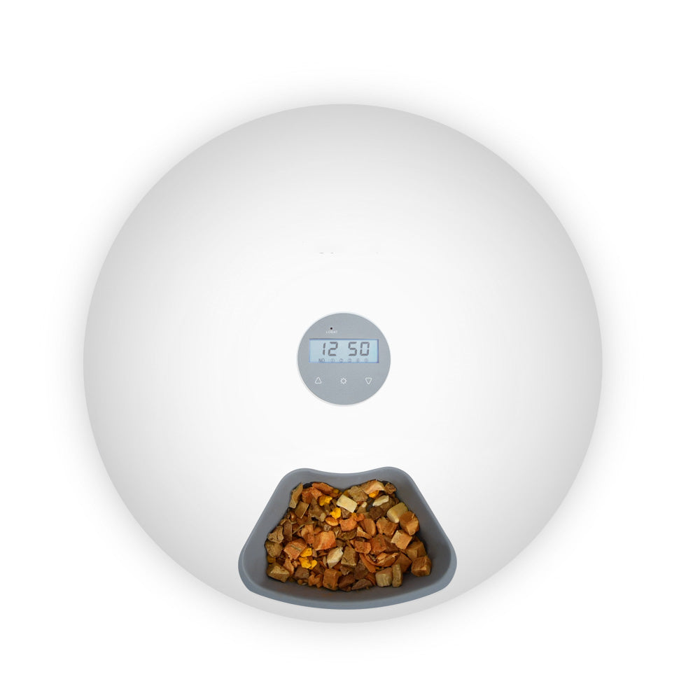 6-meal-automatic-pet-dog-cat-food-feeder-dispenser-with-programmable-timer-white