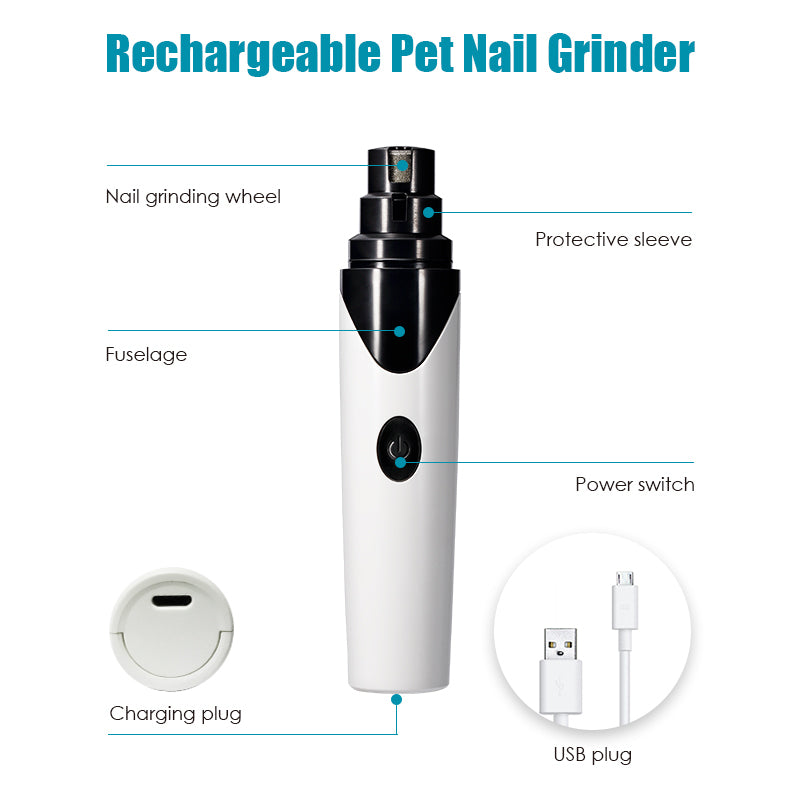 YES4PETS Electric Pet Dog Cat Quiet Nail Grinder Clipper Cutter Trimmer Grooming Care