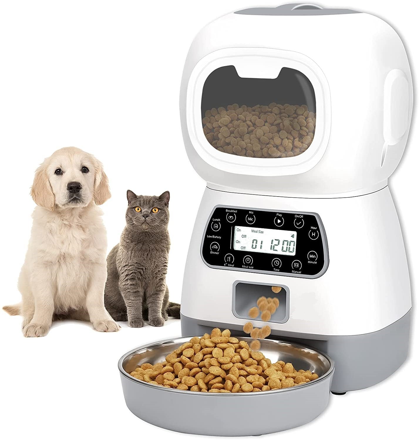 yes4pets-3-5l-visible-automatic-digital-pet-dog-cat-feeder-food-bowl-dispenser