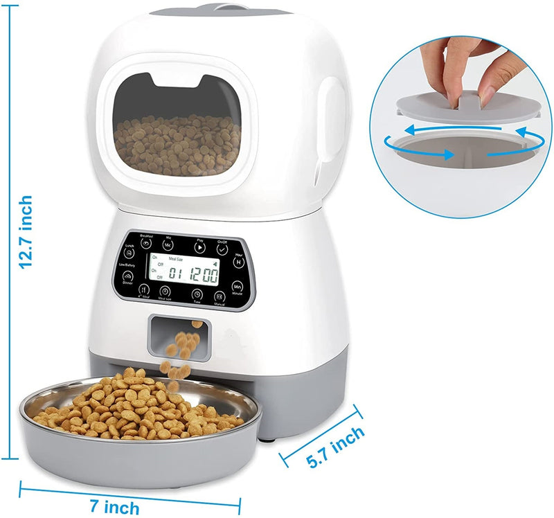 YES4PETS Visible Automatic Digital Pet Dog Cat Feeder Food Bowl Dispenser