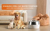 YES4PETS Automatic Electric Pet Water Fountain Dog Cat Stainless Steel Feeder Bowl Dispenser